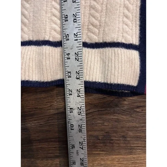 Sandro Paris Wool Cable Knit Cardigan Sweater Small Cream Burgundy - Picture 7 of 10